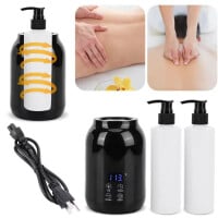 Calentador eléctrico de aceite para masajes con botellas de aceite y embudo
