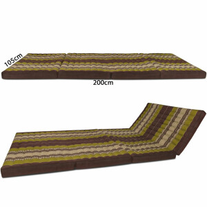 Thai Mat Lounger Folding Mattress with Floral Pattern 200cm x 110cm