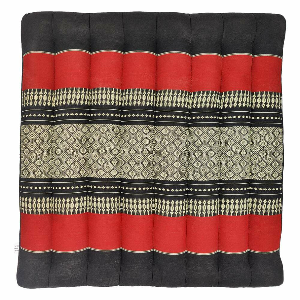 Seat cushion Chair cushion 50*50cm made from Thai kapok Red-Black