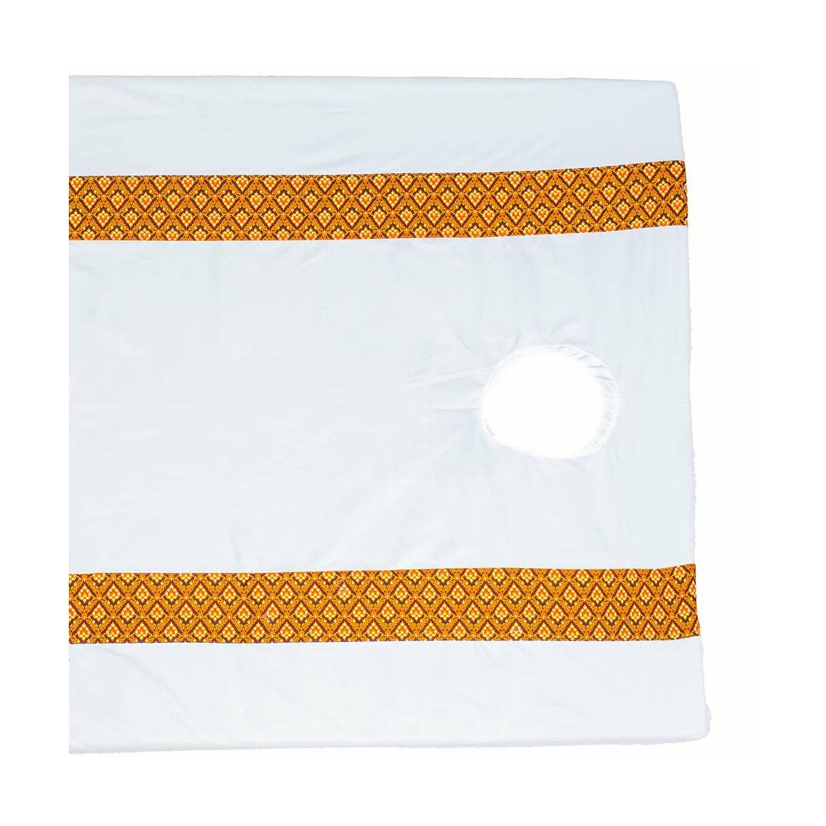 Fitted Bed Sheet Thai Sarong White with Face Hole