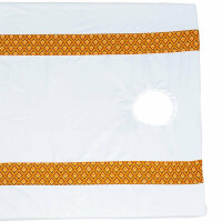 Lenzuolo trapuntato Sarong thailandese bianco con foro per il viso 120 cm