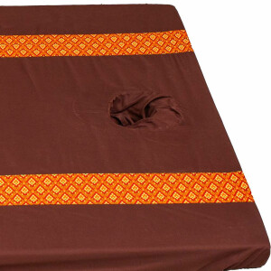 Drap-housse Drap Thai Sarong marron avec trou visage 100 cm