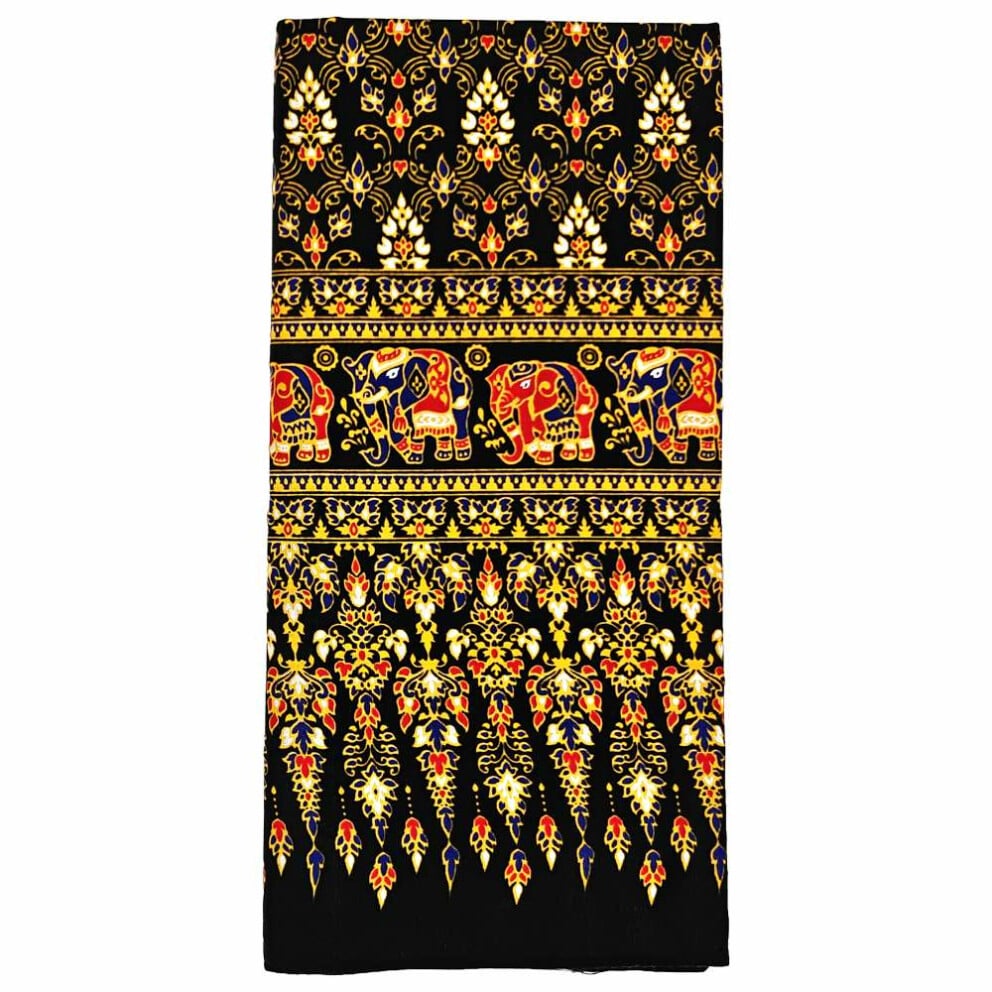 Narzuta na łóżko Sarong - Thai Siam Classic Czarny