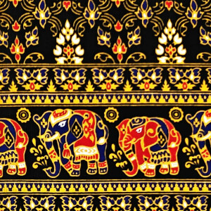Narzuta na łóżko Sarong - Thai Siam Classic Czarny