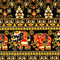 Narzuta na łóżko Sarong - Thai Siam Classic Czarny