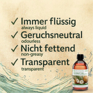 Huile de coco fractionnée (liquide) 1L (1000ml)