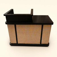 Rezeption Theke aus Holz mit Rattangeflecht