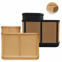 Comptoir daccueil en bois et rotin - Largeur 120 - 160 cm