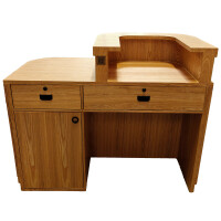 Comptoir daccueil en bois et rotin - Largeur 120 - 160 cm