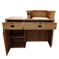 Comptoir daccueil en bois et rotin - Largeur 120 - 160 cm