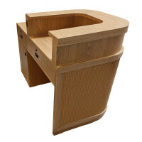 Comptoir daccueil en bois et rotin - Largeur 120 - 160 cm