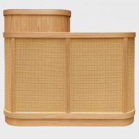 Comptoir daccueil en bois et rotin - Largeur 120 - 160 cm