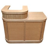 Comptoir daccueil en bois et rotin - Largeur 120 - 160 cm