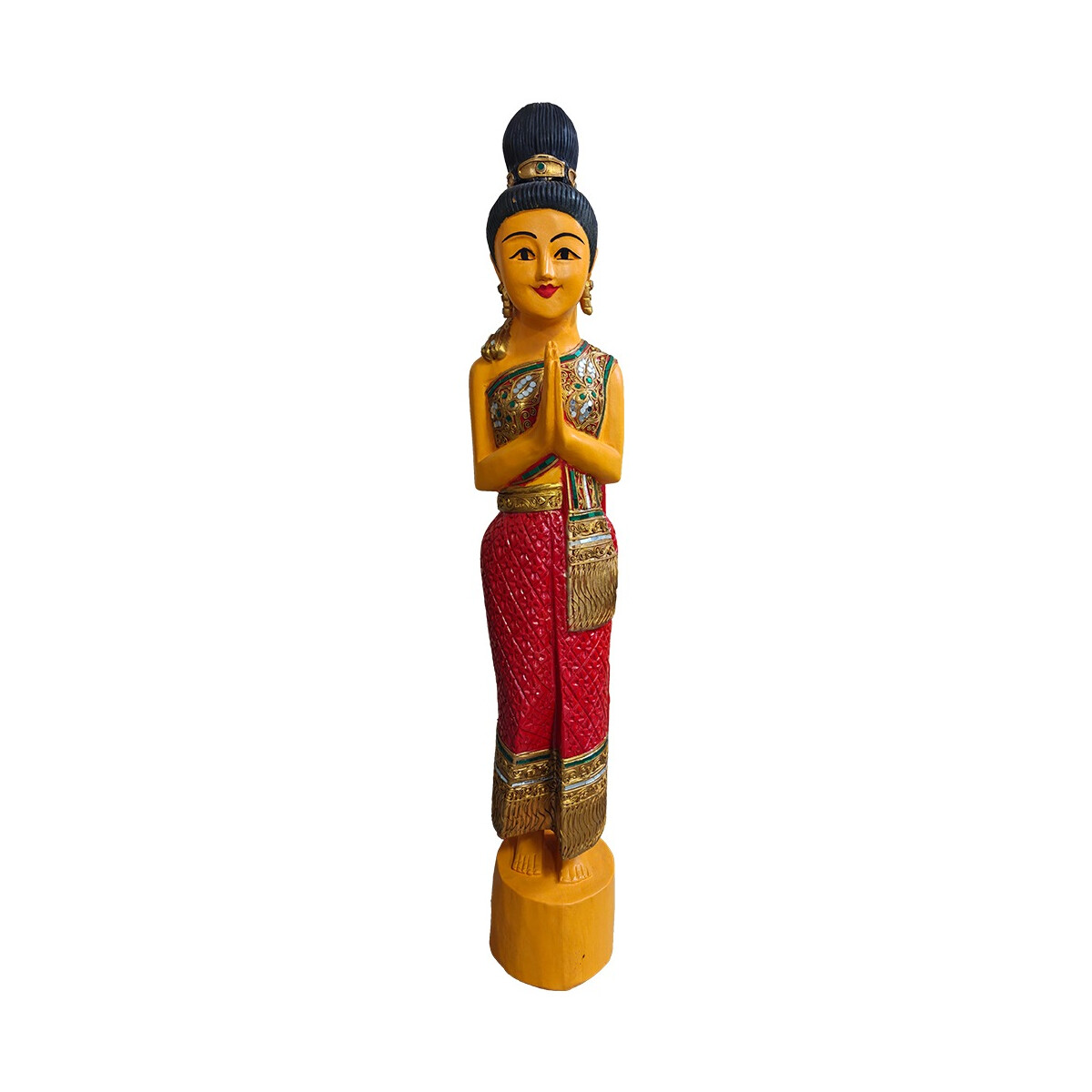 Tajska figurka Sawasdee Lady &ndash; 104 cm, czerwona