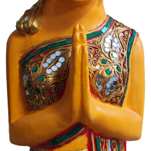 Thai Sawasdee Lady statua figura in oro realizzata in resina 88cm