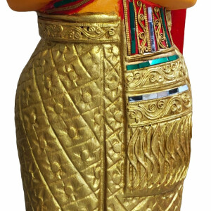 Statue thaïlandaise Sawasdee Lady - 104 cm or