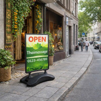 Cavalletto pubblicitario A1 resistente al vento – Espositore bifacciale da esterno