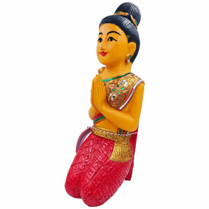 Figura tailandesa Sawasdee Lady de rodillas - 51cm rojo