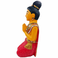 Tajska figurka Sawasdee Lady klęcząca – 51 cm, czerwona