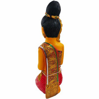 Tajska figurka Sawasdee Lady klęcząca – 51 cm, czerwona