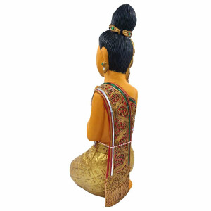 Thai Sawasdee Lady Statue Figur auf Knien - 51cm Gold