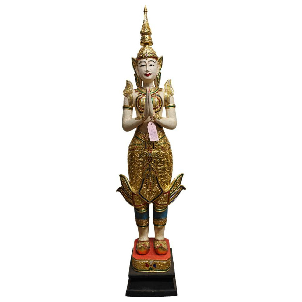 Figura Theppanom Guardián del Templo Tailandia – Madera Tallada 160 cm