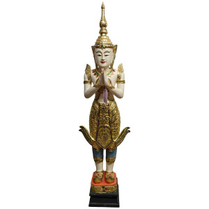 Figura Theppanom Guardián del Templo Tailandia – Madera Tallada 160 cm