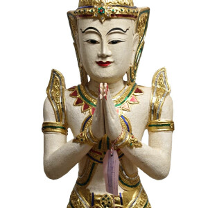 Figura Theppanom Guardián del Templo Tailandia – Madera Tallada 160 cm
