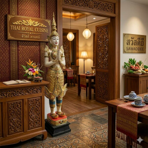 Figura Theppanom Guardián del Templo Tailandia – Madera Tallada 160 cm