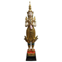 Figura Theppanom Guardián del Templo Tailandia – Madera Tallada 160 cm