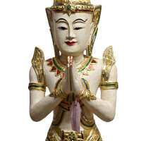 Figura Theppanom Guardián del Templo Tailandia – Madera Tallada 160 cm
