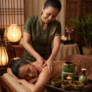 Thai Massage Oljevärmare Set Keramik 6 Delar