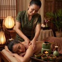 Thai Massage Oljevärmare Set Keramik 6 Delar