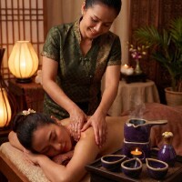 Thai Massage Oljevärmare Set Keramik 6 Delar