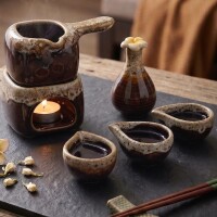 Thai Massage Oljevärmare Set Keramik 6 Delar