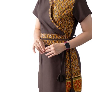 Robe de Massage Thaï Femme Motif Traditionnel, S–XL - 5 Couleurs