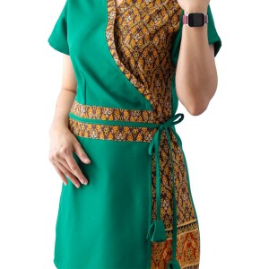 Robe de Massage Thaï Femme Motif Traditionnel, S–XL - 5 Couleurs