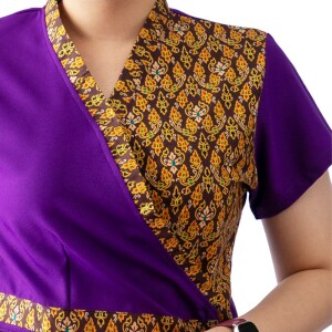 Robe de Massage Thaï Femme Motif Traditionnel, S–XL - 5 Couleurs