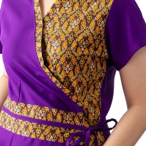 Robe de Massage Thaï Femme Motif Traditionnel, S–XL - 5 Couleurs