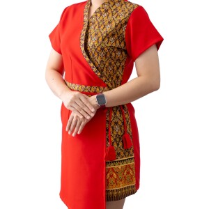 Abito Donna per Messaggio Thai con Motivo Tradizionale, S–XL - 5 Colori