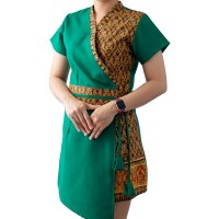 Robe de Massage Thaï Femme Motif Traditionnel, S–XL - 5 Couleurs