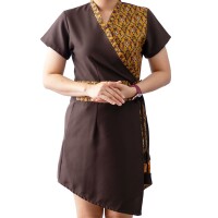 Robe de Massage Thaï Femme Motif Traditionnel, S–XL - 5 Couleurs