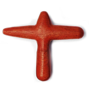 Aide au massage en bois, forme : Croix