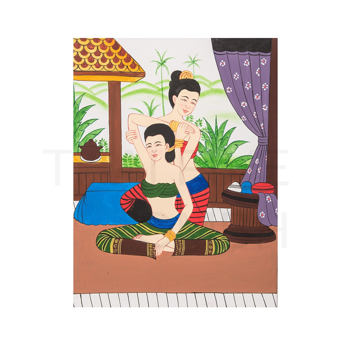 Canvas Art Painting Traditional Thai Massage 80 x 60 cm -...