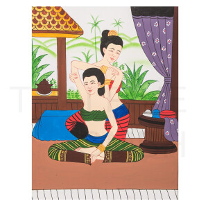 Canvas Art Painting Traditional Thai Massage 80 x 60 cm -...