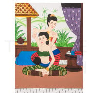 Kunstgemälde auf Leinwand Traditionelle Thaimassage 80 x 60 cm - No. 1-A