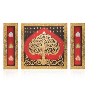 Thai structure picture 3-piece Red - 160 x 100cm - No. 99