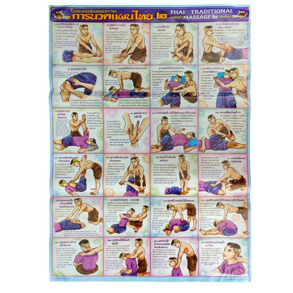 Traditionelle Thai Massage Poster Plakat Nr. 2