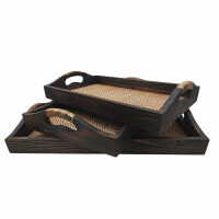 SET Thai Rattan Bamboo Serving Tray Breakfast Tray