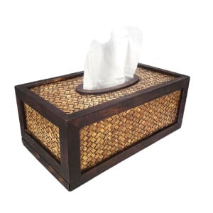 Distributeur de mouchoirs en bambou style Lanna thaïlandais